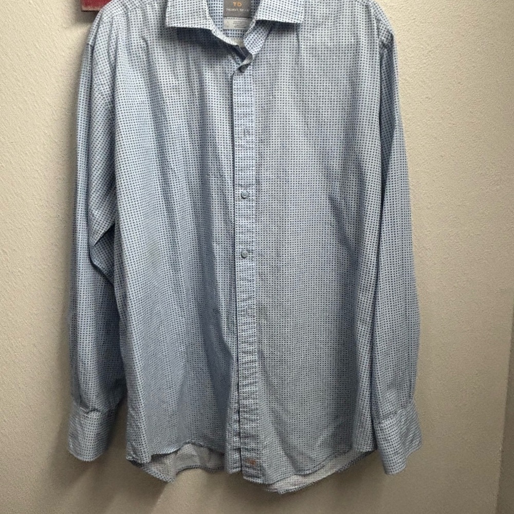 Thomas Dean Blue Casual Button Down Shirt Relaxed‎ Fit